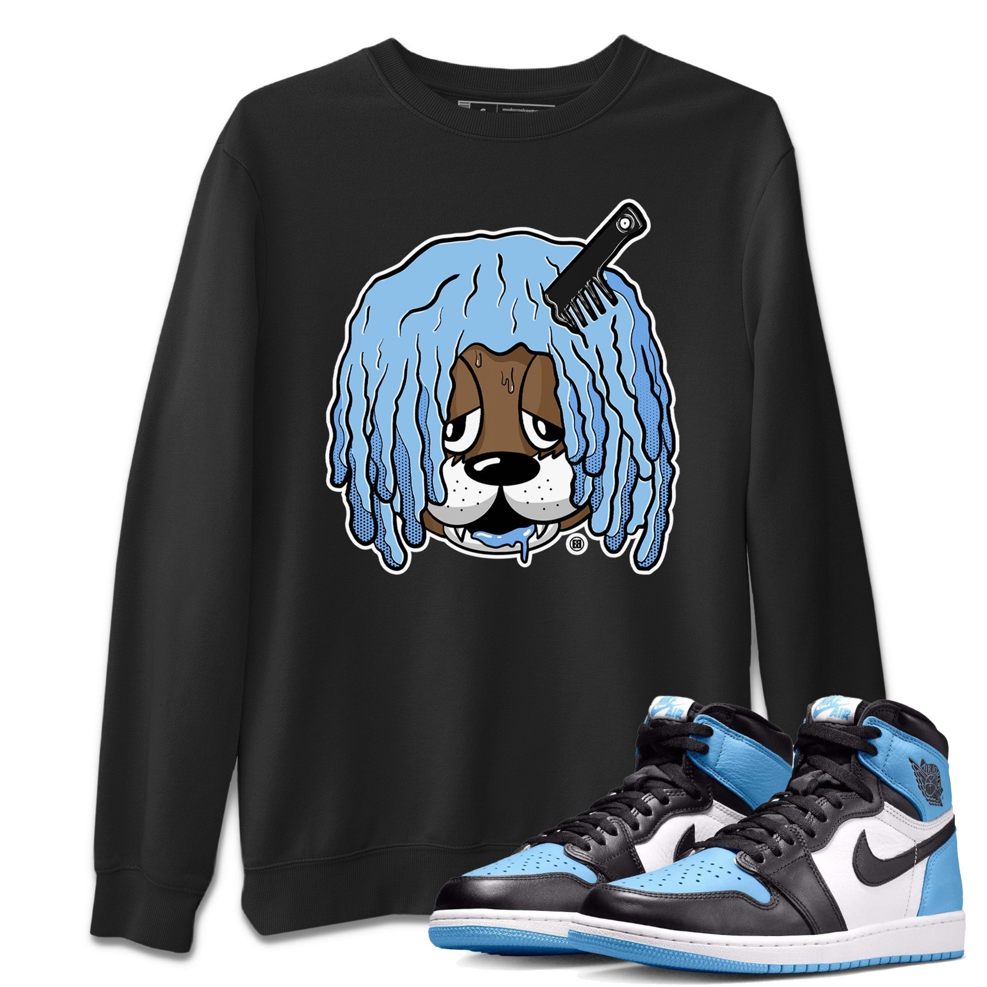 Air Jordan 1 Retro High OG UNC Toe Shirt to match Jordans Impatient Bear Streetwear Sneaker Shirt Air Jordan 1 High OG UNC Toe Drip Gear Zone Sneaker Matching Clothing Crew Neck T-Shirts Black 1