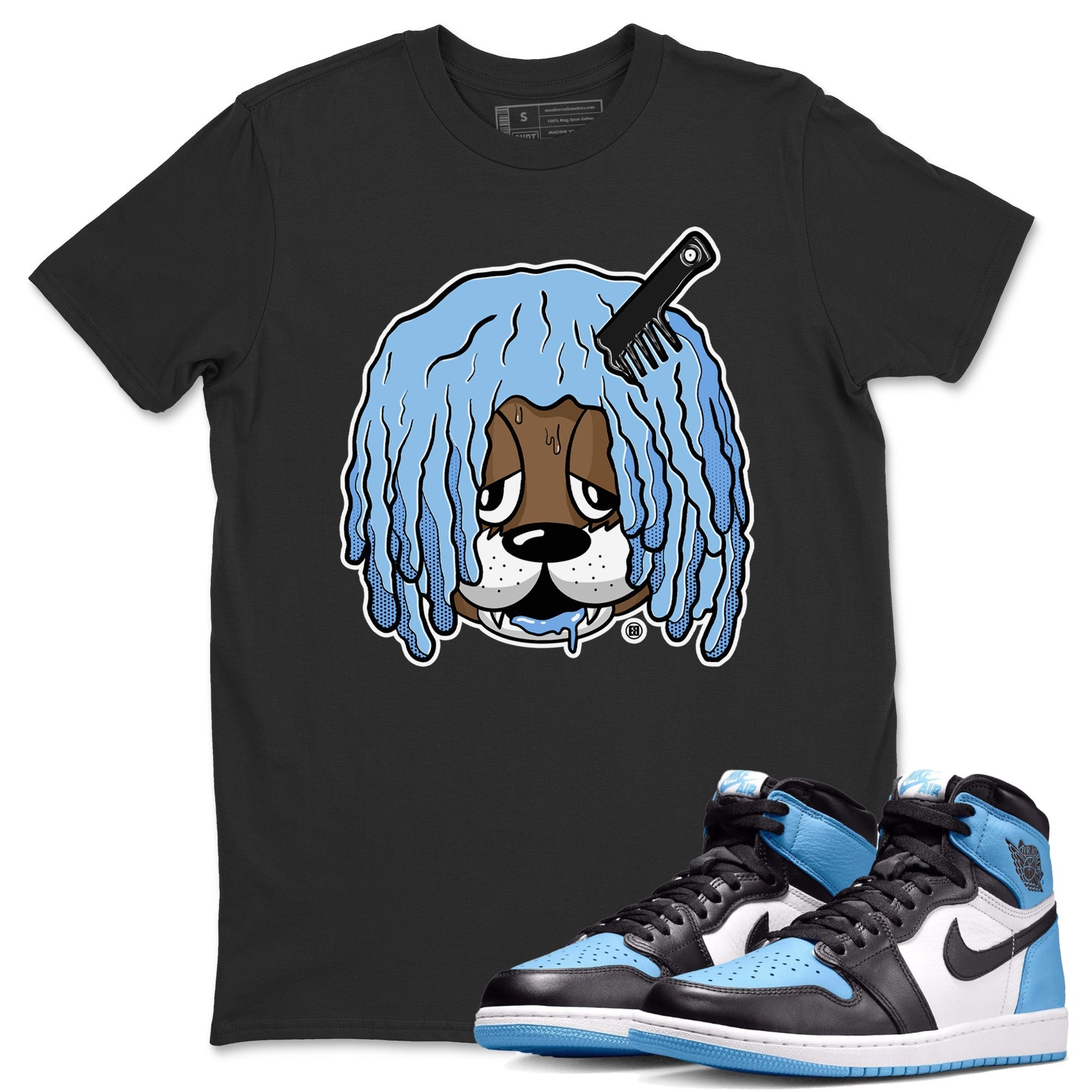 Air Jordan 1 Retro High OG UNC Toe Shirt to match Jordans Impatient Bear Streetwear Sneaker Shirt Air Jordan 1 High OG UNC Toe Drip Gear Zone Sneaker Matching Clothing Crew Neck T-Shirts Black 1