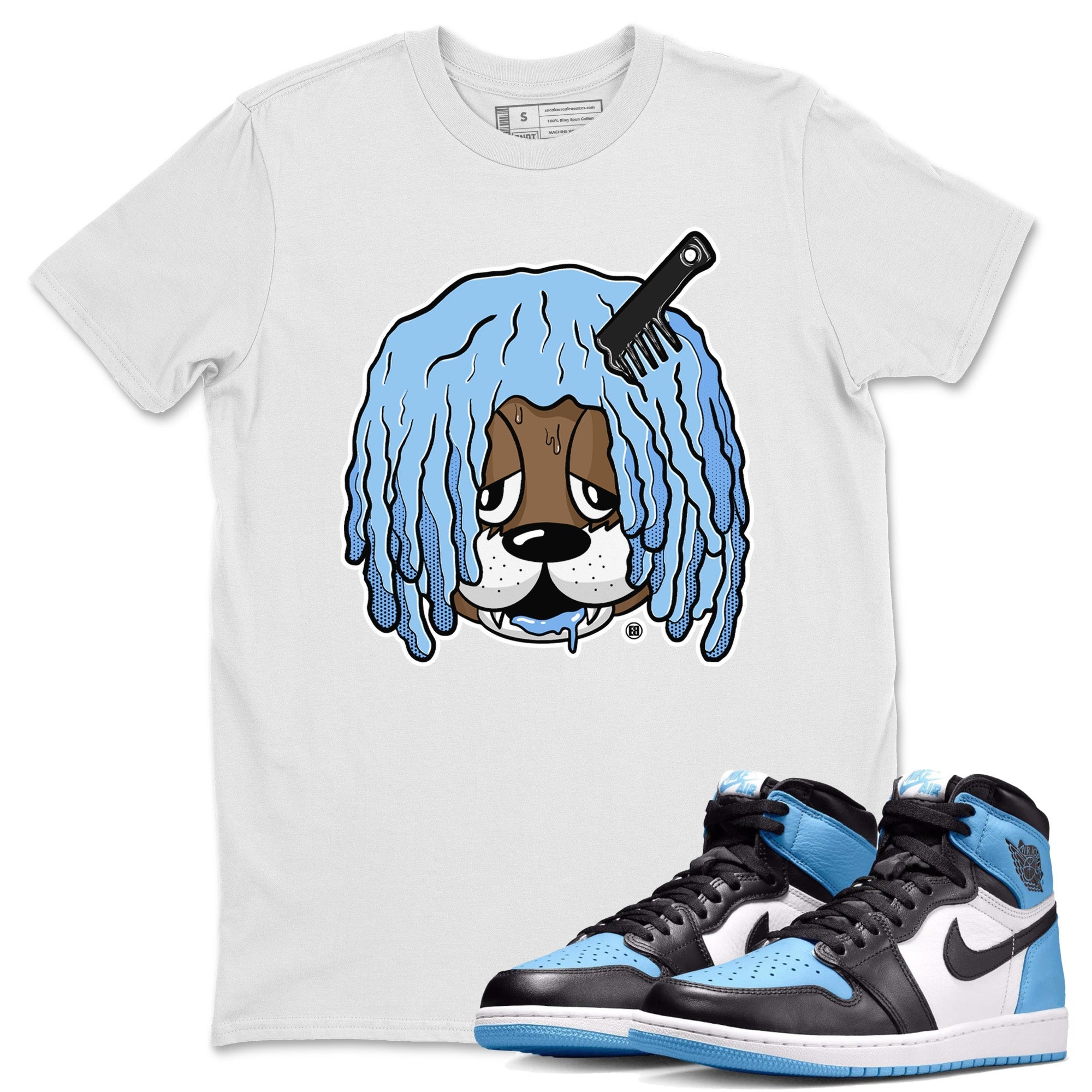 Air Jordan 1 Retro High OG UNC Toe Shirt to match Jordans Impatient Bear Streetwear Sneaker Shirt Air Jordan 1 High OG UNC Toe Drip Gear Zone Sneaker Matching Clothing Crew Neck T-Shirts White 1