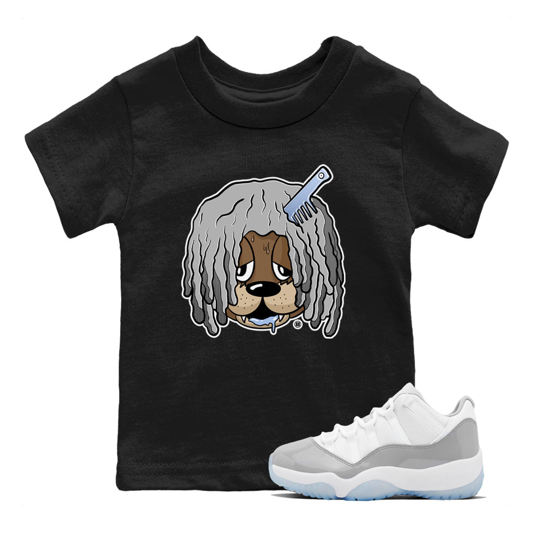 Air Jordan 11 White Cement Sneaker Match Tees Impatient Bear Streetwear Sneaker Shirt Air Jordan 11 Retro White Cement Sneaker Release Tees Kids Shirts Black 1