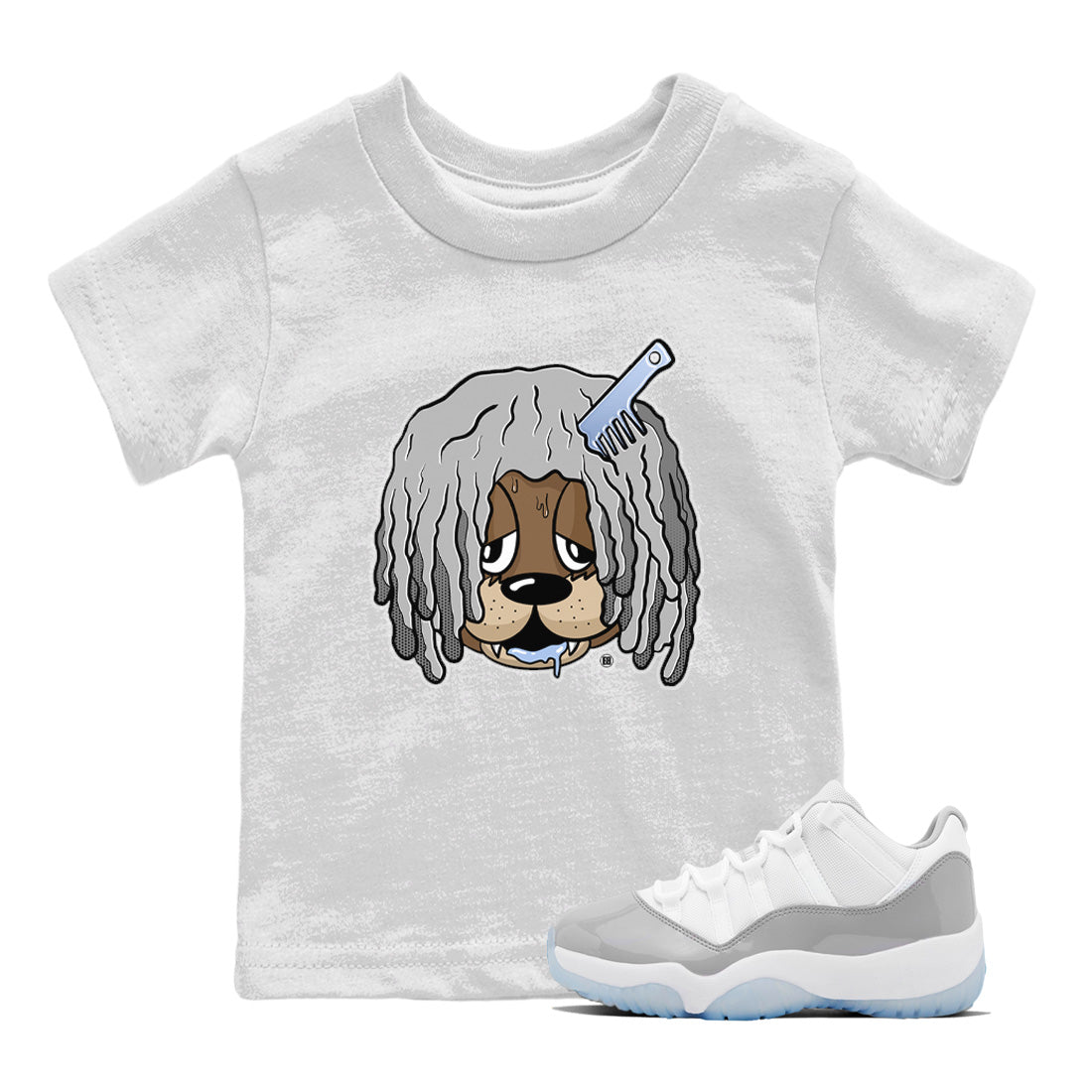 Air Jordan 11 White Cement Sneaker Match Tees Impatient Bear Streetwear Sneaker Shirt Air Jordan 11 Retro White Cement Sneaker Release Tees Kids Shirts White 1