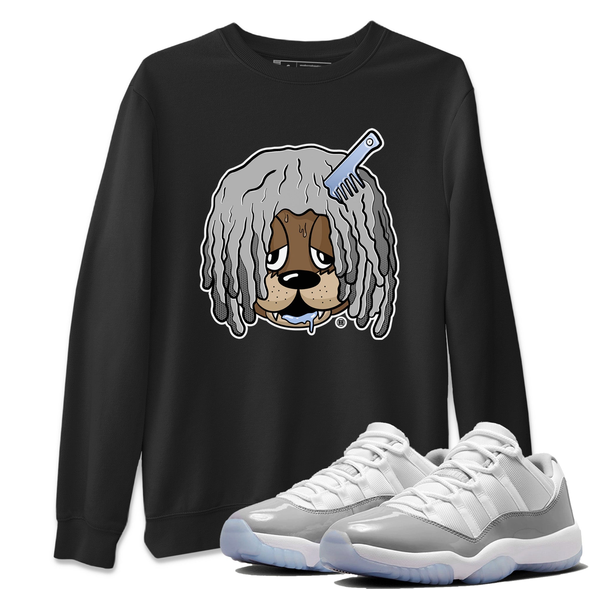 Air Jordan 11 White Cement Sneaker Match Tees Impatient Bear Streetwear Sneaker Shirt Air Jordan 11 Retro White Cement Sneaker Release Tees Unisex Shirts Black 1