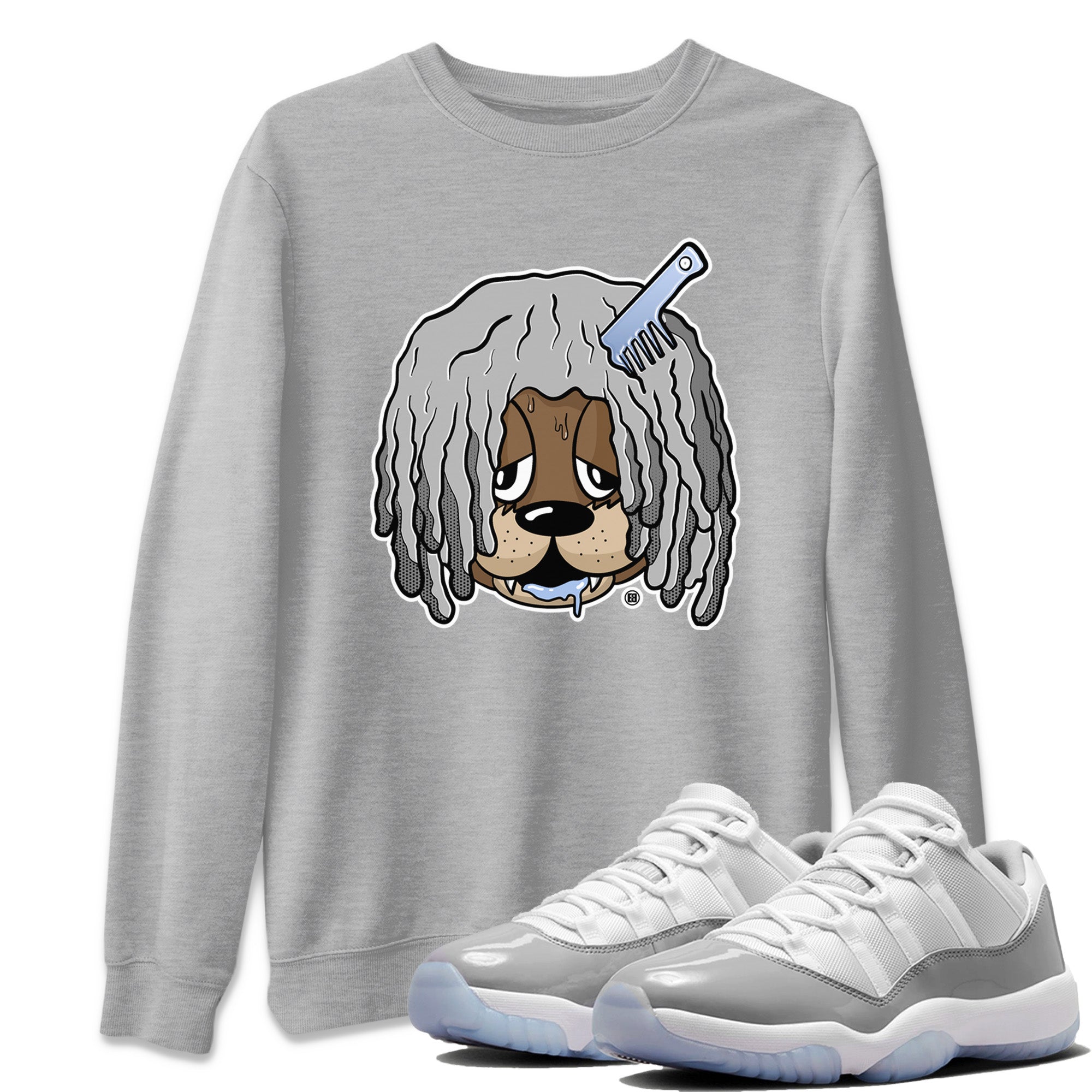 Air Jordan 11 White Cement Sneaker Match Tees Impatient Bear Streetwear Sneaker Shirt Air Jordan 11 Retro White Cement Sneaker Release Tees Unisex Shirts Heather Grey 1