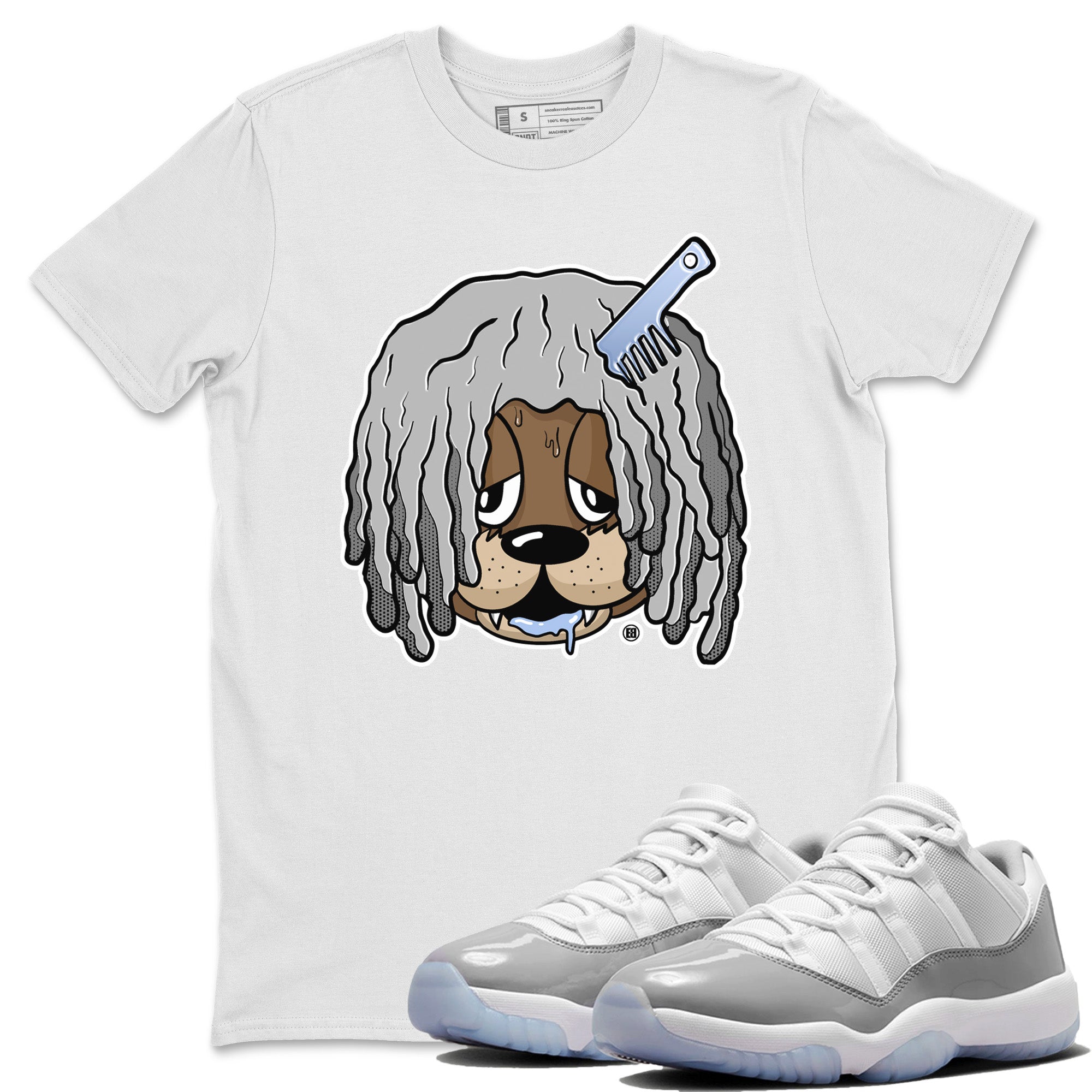 Air Jordan 11 White Cement Sneaker Match Tees Impatient Bear Streetwear Sneaker Shirt Air Jordan 11 Retro White Cement Sneaker Release Tees Unisex Shirts White 1