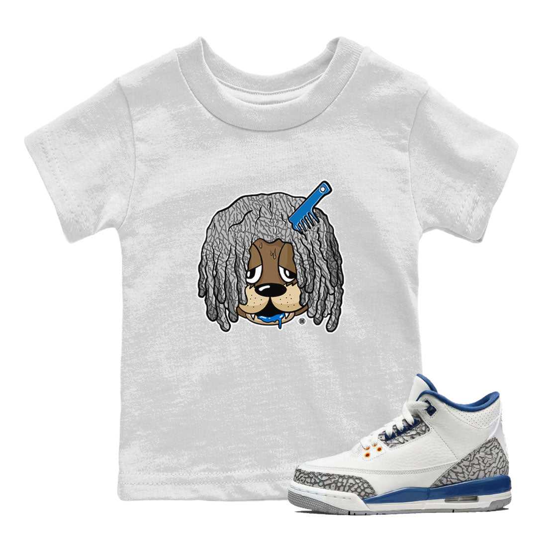 Air Jordan 3 Wizards Sneaker Match Tees Impatient Bear Streetwear Sneaker Shirt Air Jordan 3 Retro Wizards Tees Kids Shirts White 1