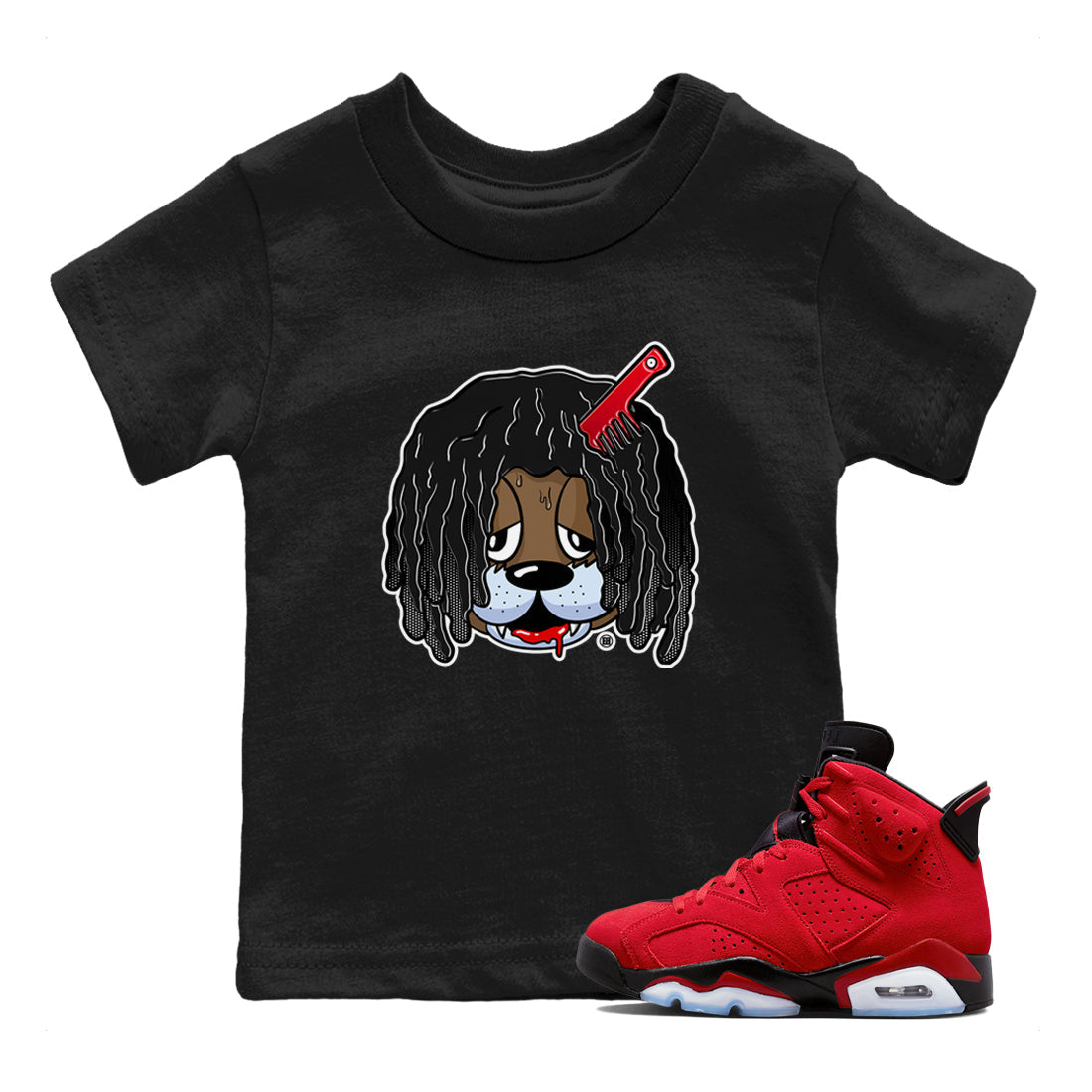 Air Jordan 6 Toro Bravo Sneaker Match Tees Impatient Bear Streetwear Sneaker Shirt Air Jordan 6 Toro Tees Kids Shirts Black 1