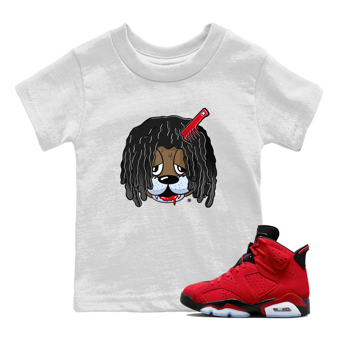 Air Jordan 6 Toro Bravo Sneaker Match Tees Impatient Bear Streetwear Sneaker Shirt Air Jordan 6 Toro Tees Kids Shirts White 1