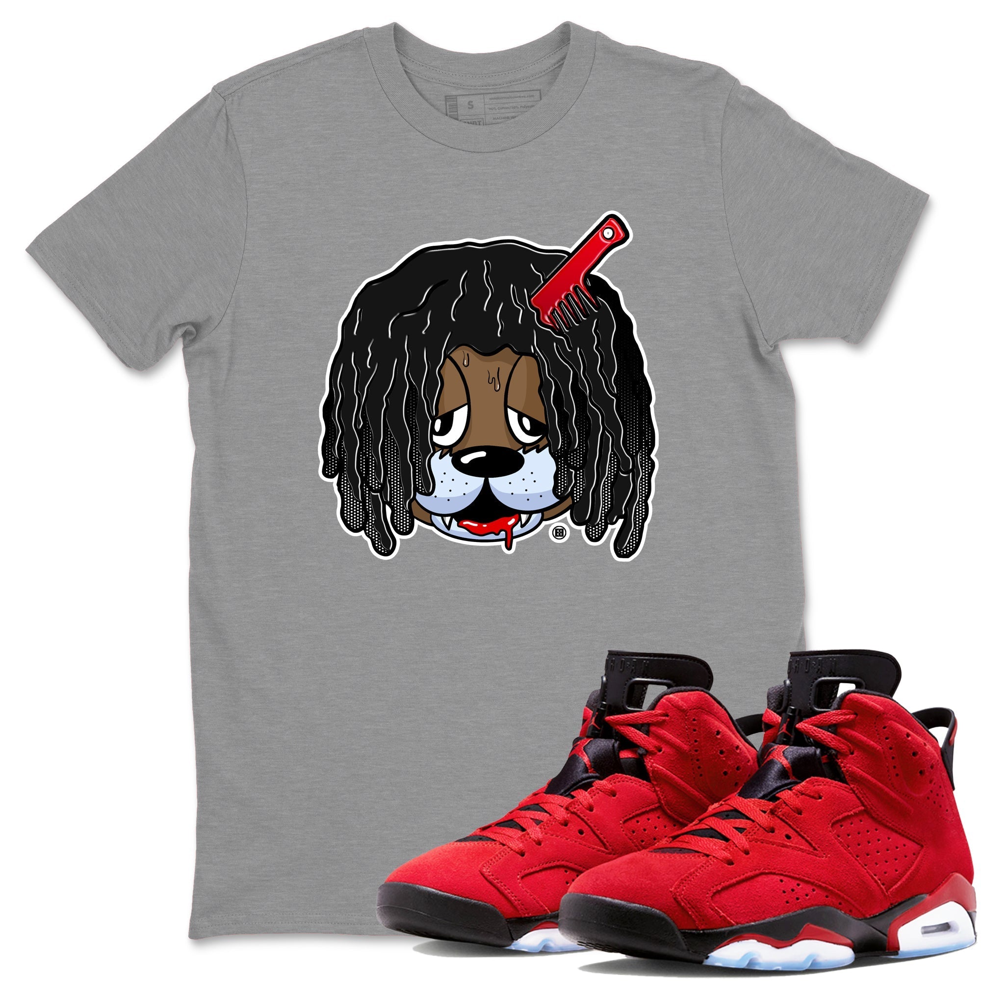 Air Jordan 6 Toro Bravo Sneaker Match Tees Impatient Bear Streetwear Sneaker Shirt Air Jordan 6 Toro Tees Unisex Shirts Heather Grey 1