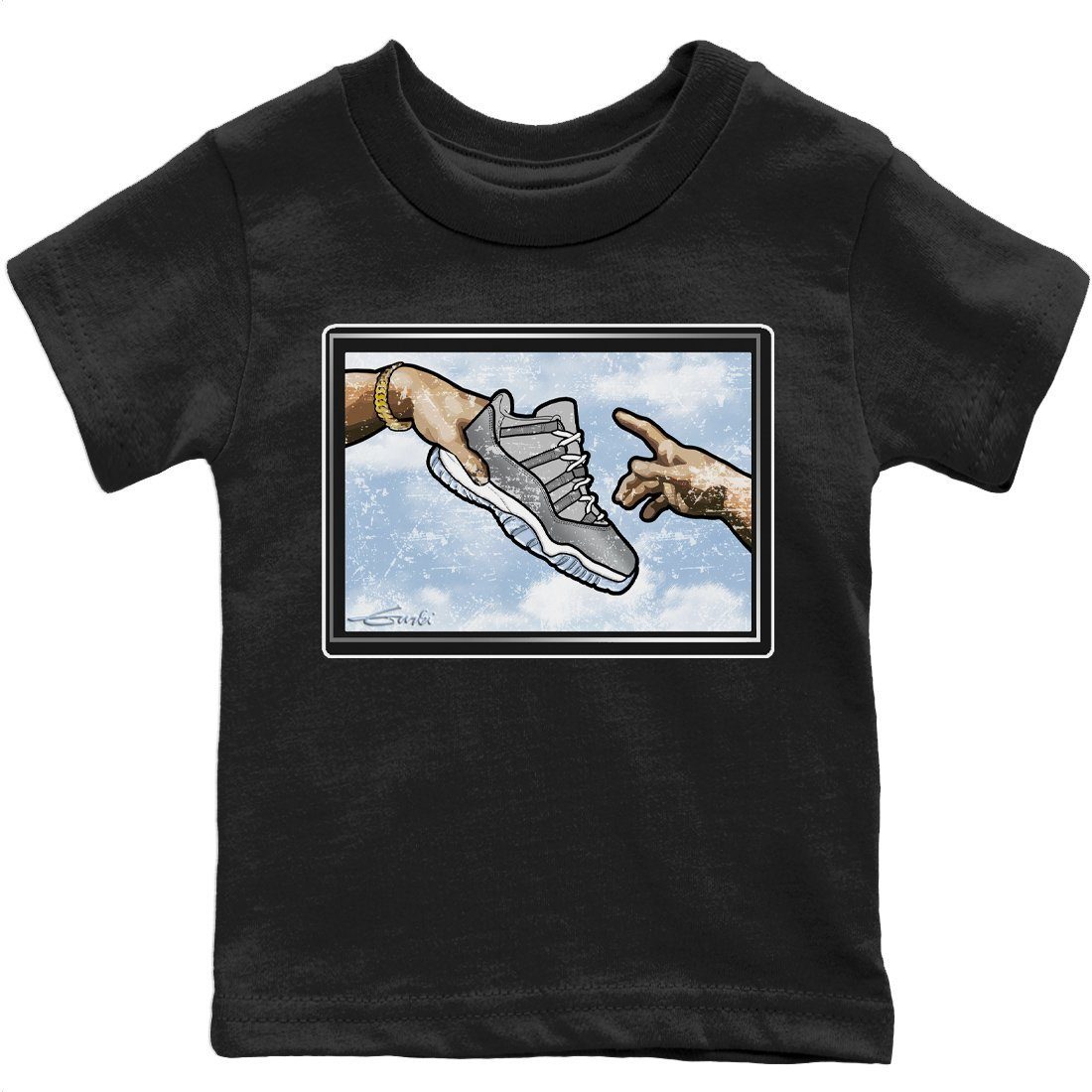 Jordan 11 Cool Grey Sneaker Matching T-Shirt Adam's Creation Sneaker Tees Jordan 11 Cool Grey Sneaker Release Tees Kids Shirts