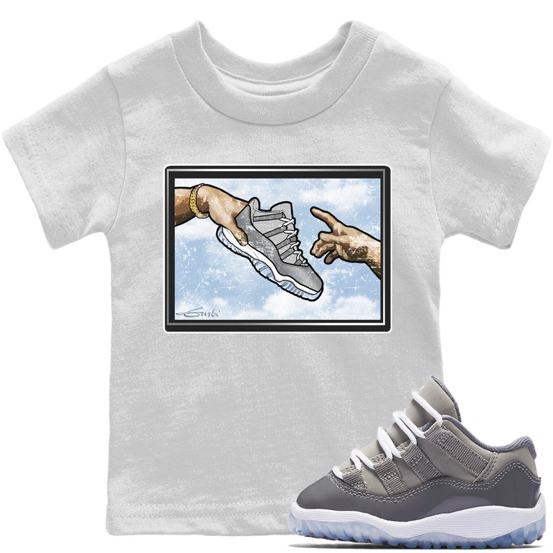 Adam's Creation Kids Tops - Air Jordan 11 Cool Grey