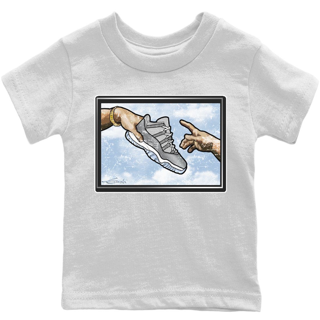Jordan 11 Cool Grey Sneaker Matching T-Shirt Adam's Creation Sneaker Tees Jordan 11 Cool Grey Sneaker Release Tees Kids Shirts