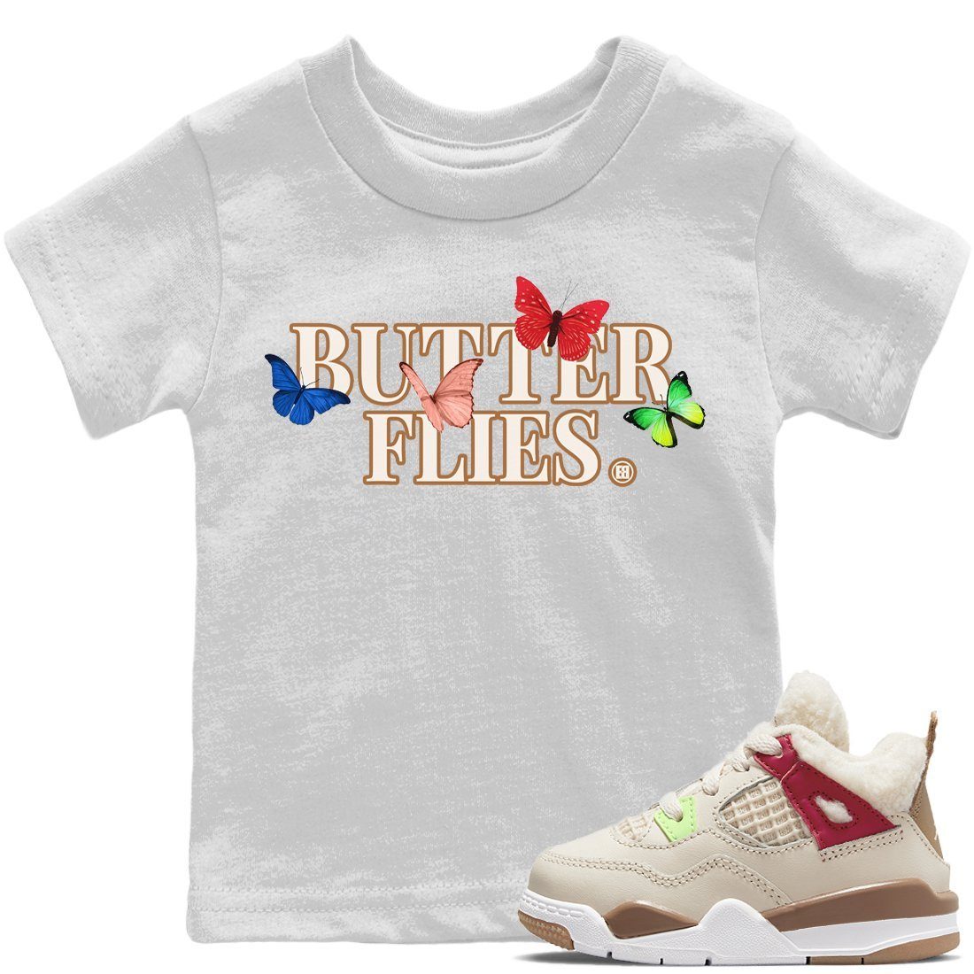 Jordan 4 Wild Things Sneaker Tees Drip Gear Zone Butterflies Sneaker Tees Jordan 4 Wild Things Shirt Kids Shirts