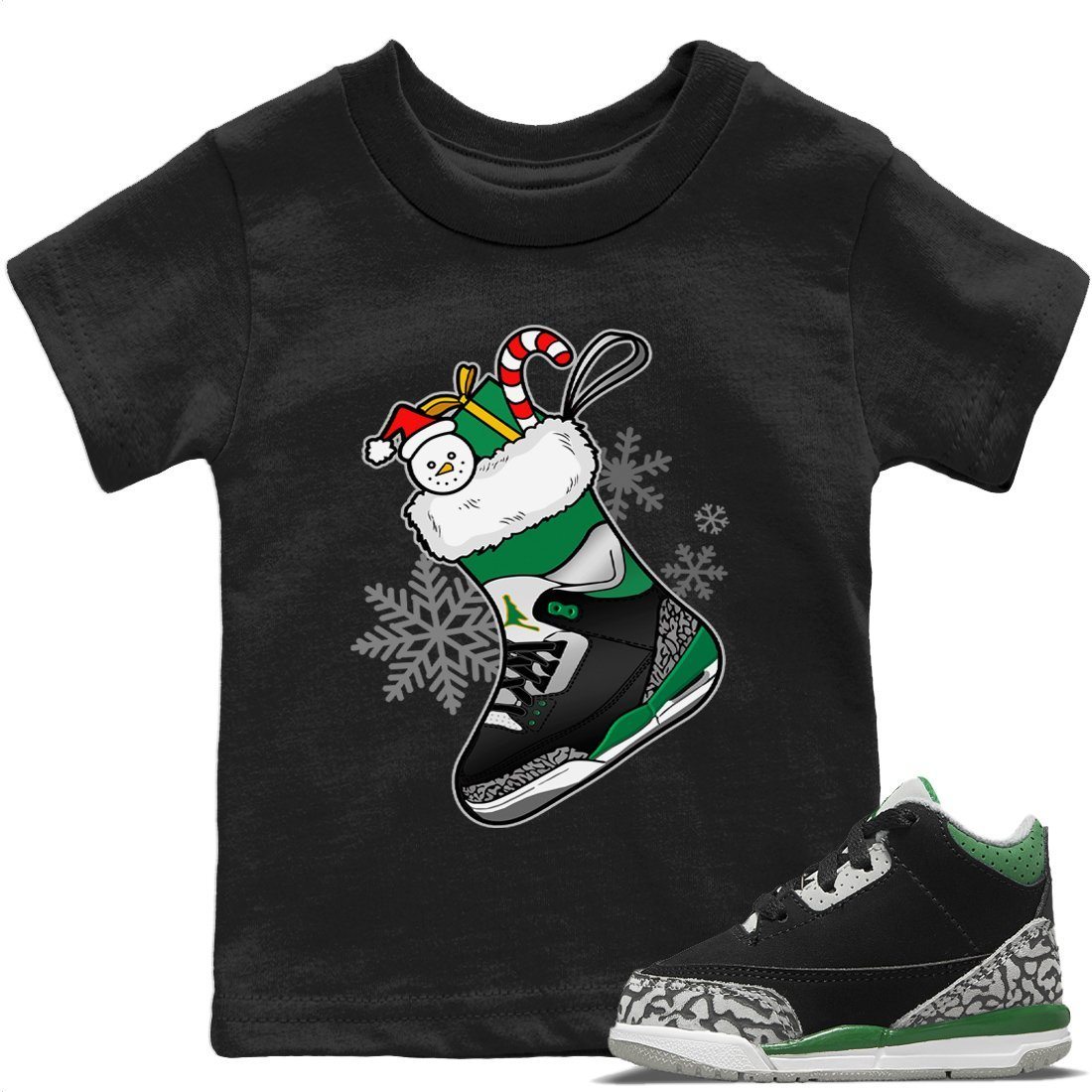 Jordan 3 Pine Green Sneaker Matching T-Shirt Sneaker Stocking Sneaker Tees Jordan 3 Pine Green Sneaker Release Tees Kids Shirts