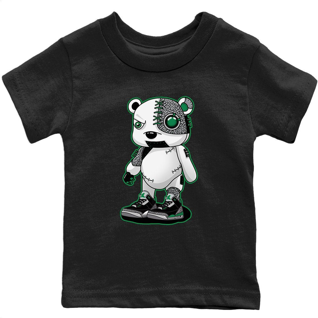 Jordan 3 Pine Green Sneaker Matching T-Shirt Cyborg Bear Sneaker Tees Jordan 3 Pine Green Sneaker Release Tees Kids Shirts