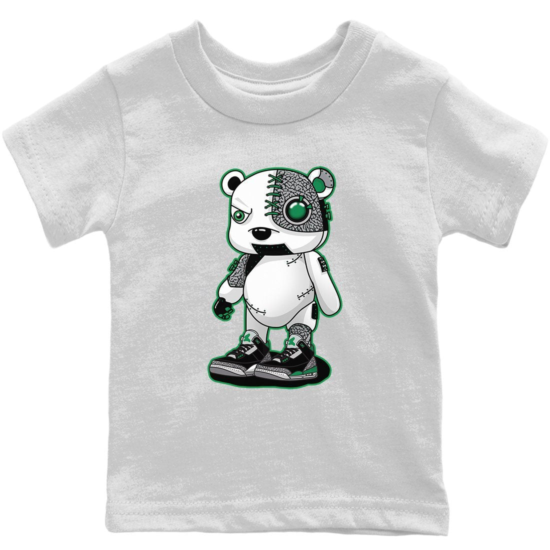 Jordan 3 Pine Green Sneaker Matching T-Shirt Cyborg Bear Sneaker Tees Jordan 3 Pine Green Sneaker Release Tees Kids Shirts