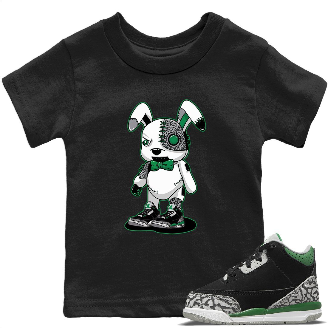 Jordan 3 Pine Green Sneaker Matching T-Shirt Cyborg Bunny Sneaker Tees Jordan 3 Pine Green Sneaker Release Tees Kids Shirts
