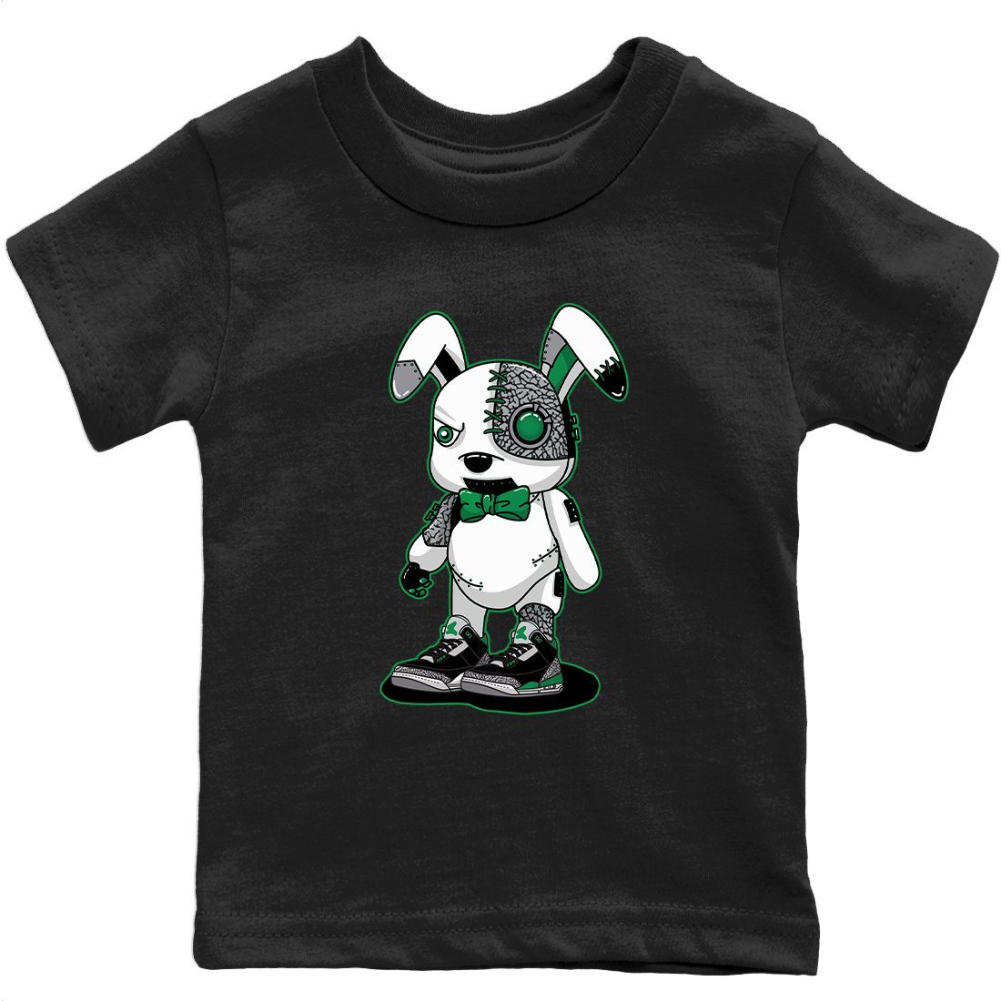 Jordan 3 Pine Green Sneaker Matching T-Shirt Cyborg Bunny Sneaker Tees Jordan 3 Pine Green Sneaker Release Tees Kids Shirts