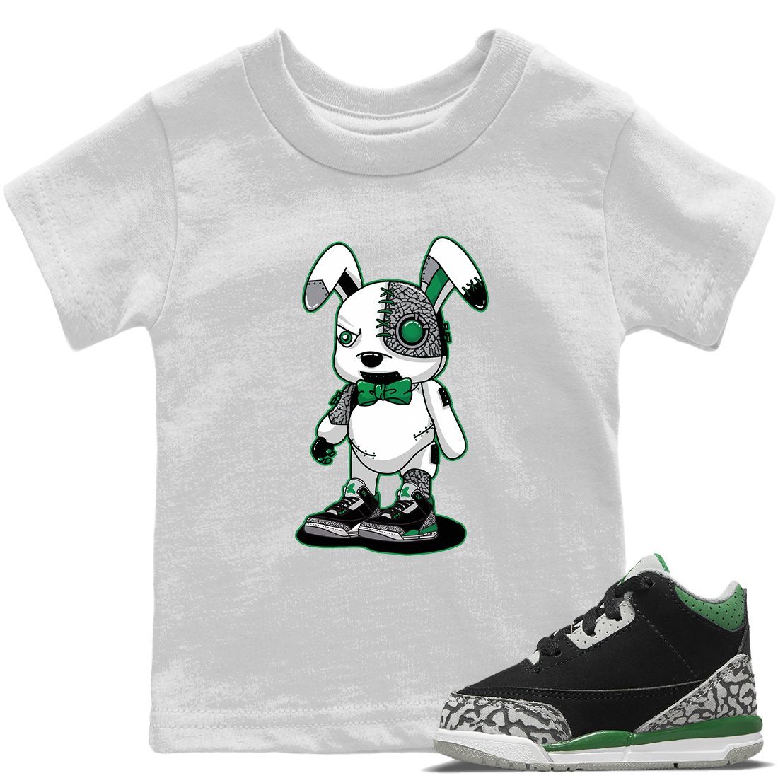 Jordan 3 Pine Green Sneaker Matching T-Shirt Cyborg Bunny Sneaker Tees Jordan 3 Pine Green Sneaker Release Tees Kids Shirts