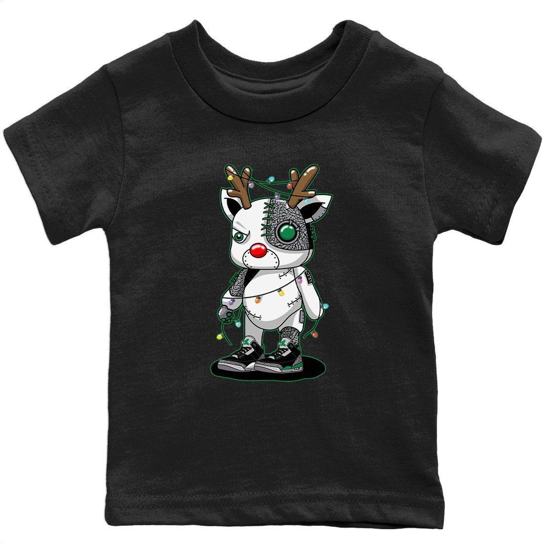 Jordan 3 Pine Green Sneaker Matching T-Shirt Cyborg Reindeer Sneaker Tees Jordan 3 Pine Green Sneaker Release Tees Kids Shirts
