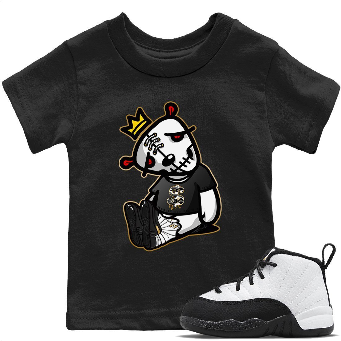 Jordan 12 Royalty Sneaker Matching T-Shirt Dead Dolls Sneaker Tees Jordan 12 Royalty Sneaker Release Tees Kids Shirts