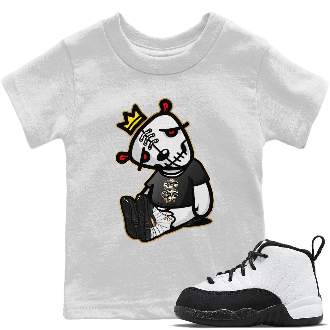 Jordan 12 Royalty Sneaker Matching T-Shirt Dead Dolls Sneaker Tees Jordan 12 Royalty Sneaker Release Tees Kids Shirts
