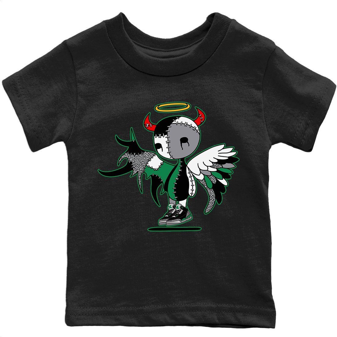 Jordan 3 Pine Green Sneaker Matching T-Shirt Devil Angel Sneaker Tees Jordan 3 Pine Green Sneaker Release Tees Kids Shirts