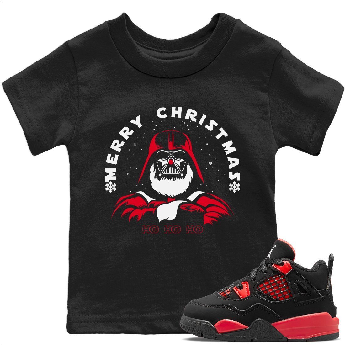 Jordan 4 Red Thunder Sneaker Matching T-Shirt Ho Ho Ho Sneaker Tees Jordan 4 Red Thunder Sneaker Release Tees Kids Shirts