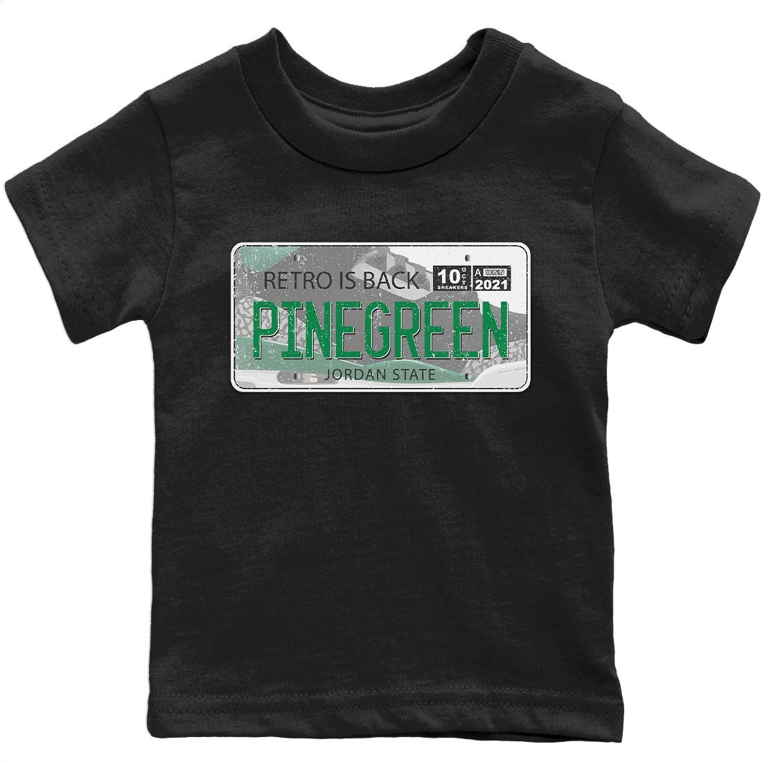 Jordan 3 Pine Green Sneaker Matching T-Shirt Jordan Plate Sneaker Tees Jordan 3 Pine Green Sneaker Release Tees Kids Shirts