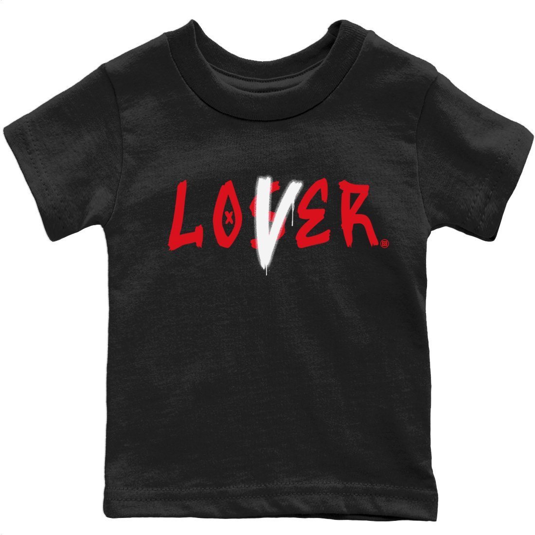 Jordan 4 Red Thunder Sneaker Matching T-Shirt Loser Lover Sneaker Tees Jordan 4 Red Thunder Sneaker Release Tees Kids Shirts