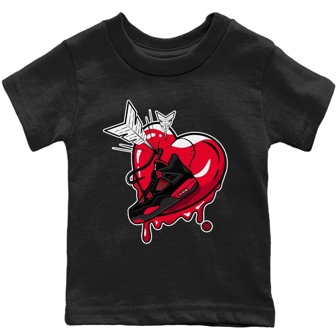 Jordan 4 Red Thunder Sneaker Matching T-Shirt Mad In Love Sneaker Tees Jordan 4 Red Thunder Sneaker Release Tees Kids Shirts