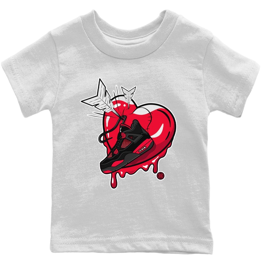 Jordan 4 Red Thunder Sneaker Matching T-Shirt Mad In Love Sneaker Tees Jordan 4 Red Thunder Sneaker Release Tees Kids Shirts