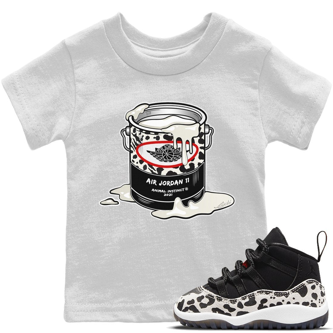 Jordan 11 Animal Instinct Sneaker Matching T-Shirt Bucket Sneaker Tees Jordan 11 Animal Instinct Sneaker Release Tees Kids Shirts