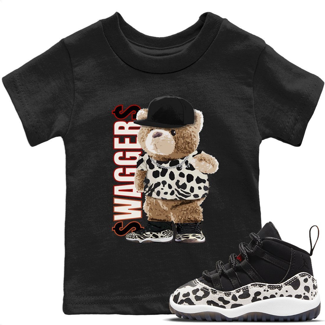 Jordan 11 Animal Instinct Sneaker Matching T-Shirt Bear Swaggers Sneaker Tees Jordan 11 Animal Instinct Sneaker Release Tees Kids Shirts