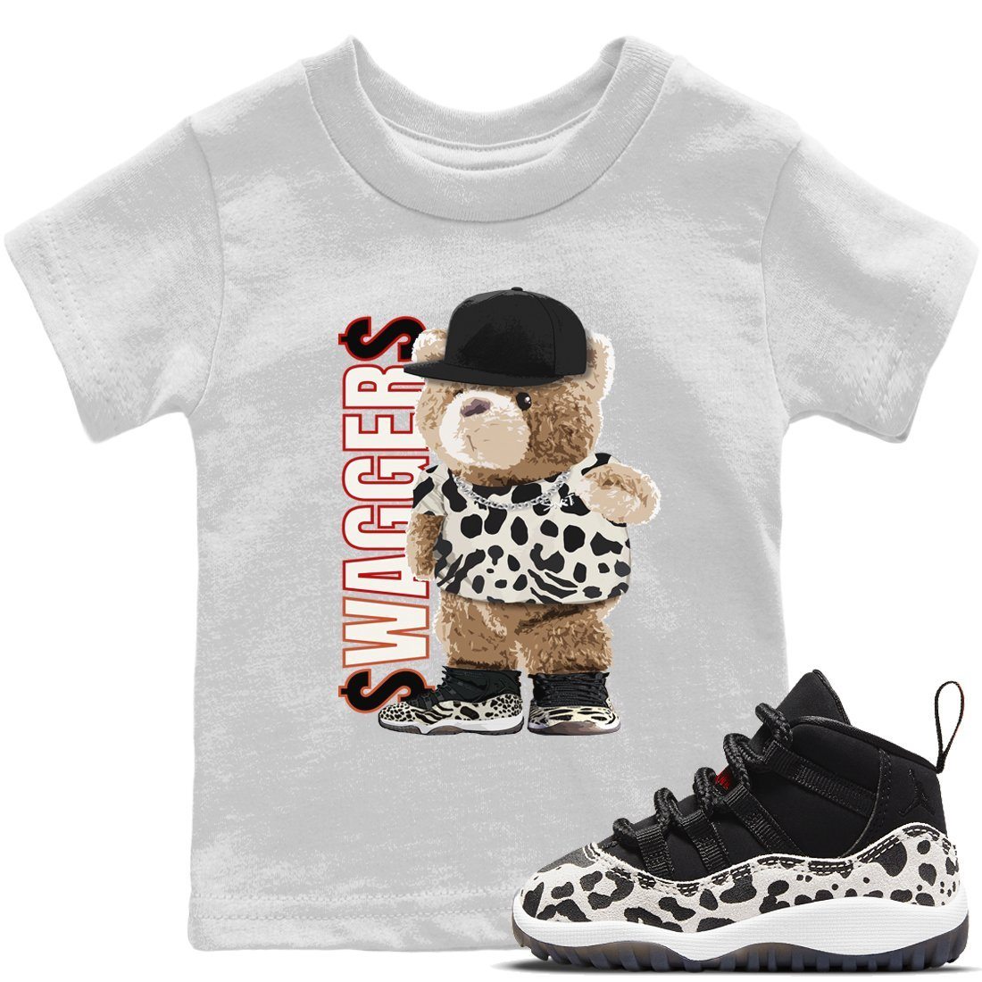 Jordan 11 Animal Instinct Sneaker Matching T-Shirt Bear Swaggers Sneaker Tees Jordan 11 Animal Instinct Sneaker Release Tees Kids Shirts
