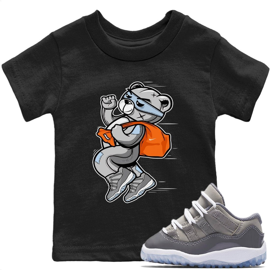 Jordan 11 Cool Grey Sneaker Matching T-Shirt Thief Bear Sneaker Tees Jordan 11 Cool Grey Sneaker Release Tees Kids Shirts