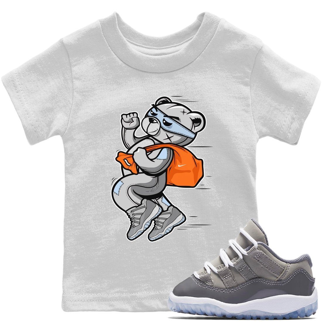 Jordan 11 Cool Grey Sneaker Matching T-Shirt Thief Bear Sneaker Tees Jordan 11 Cool Grey Sneaker Release Tees Kids Shirts