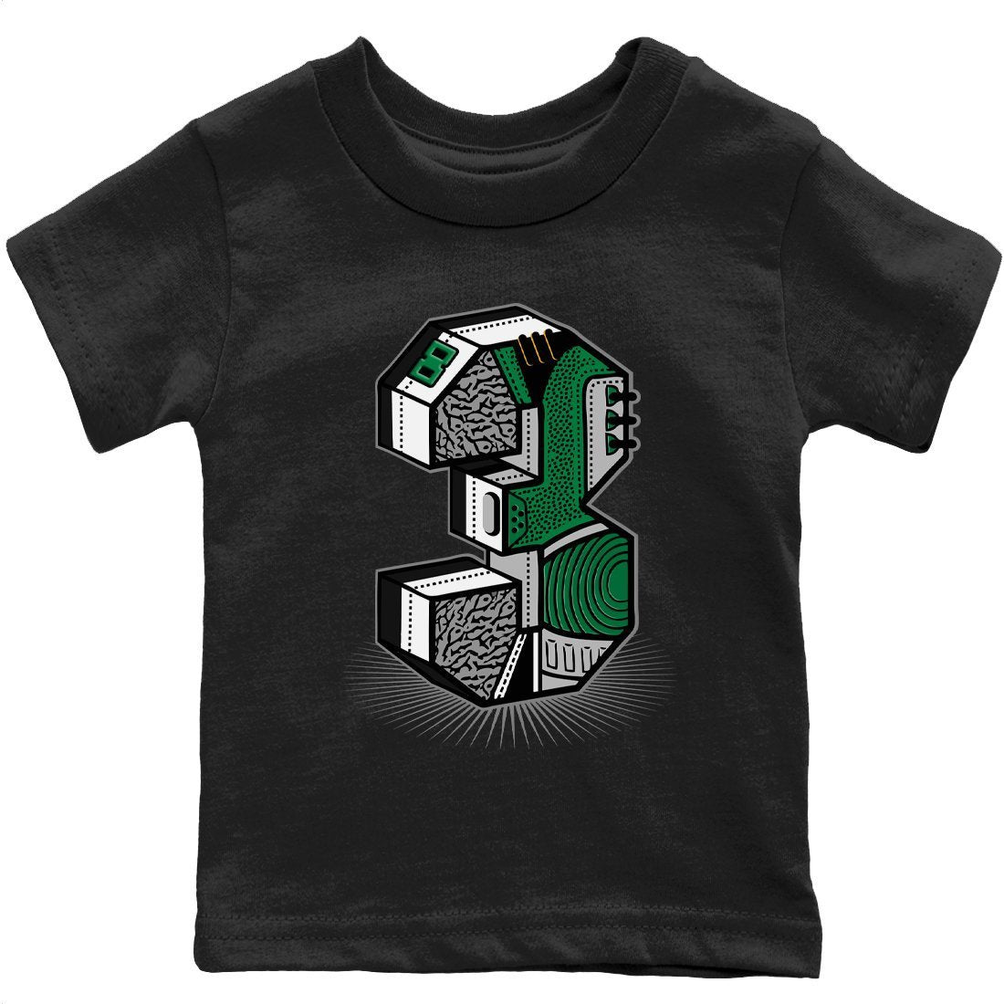 Jordan 3 Pine Green Sneaker Matching T-Shirt Three Statue Sneaker Tees Jordan 3 Pine Green Sneaker Release Tees Kids Shirts
