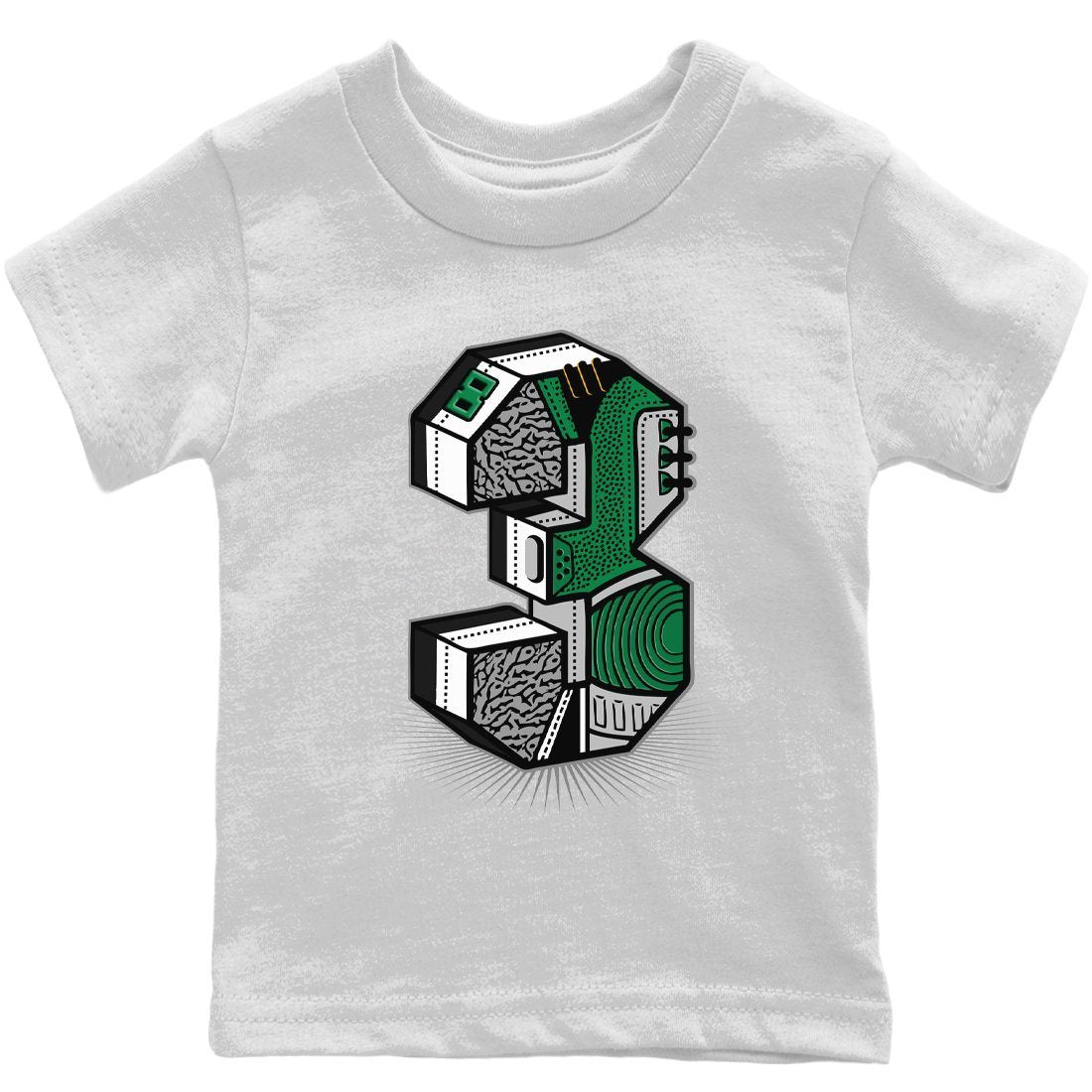 Jordan 3 Pine Green Sneaker Matching T-Shirt Three Statue Sneaker Tees Jordan 3 Pine Green Sneaker Release Tees Kids Shirts
