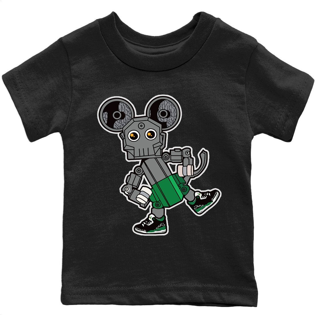 Jordan 3 Pine Green Sneaker Matching T-Shirt Toy Mouse Sneaker Tees Jordan 3 Pine Green Sneaker Release Tees Kids Shirts