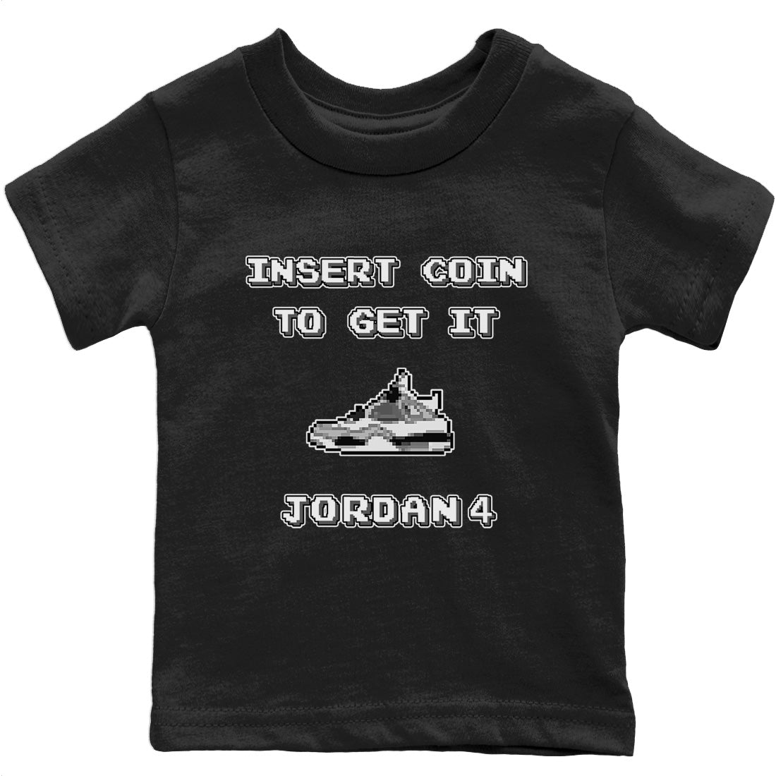Jordan 4 Military Black Sneaker Matching T-Shirt Insert Coin Sneaker Tees Jordan 4 Military Black Sneaker Release Tees Kids Shirts