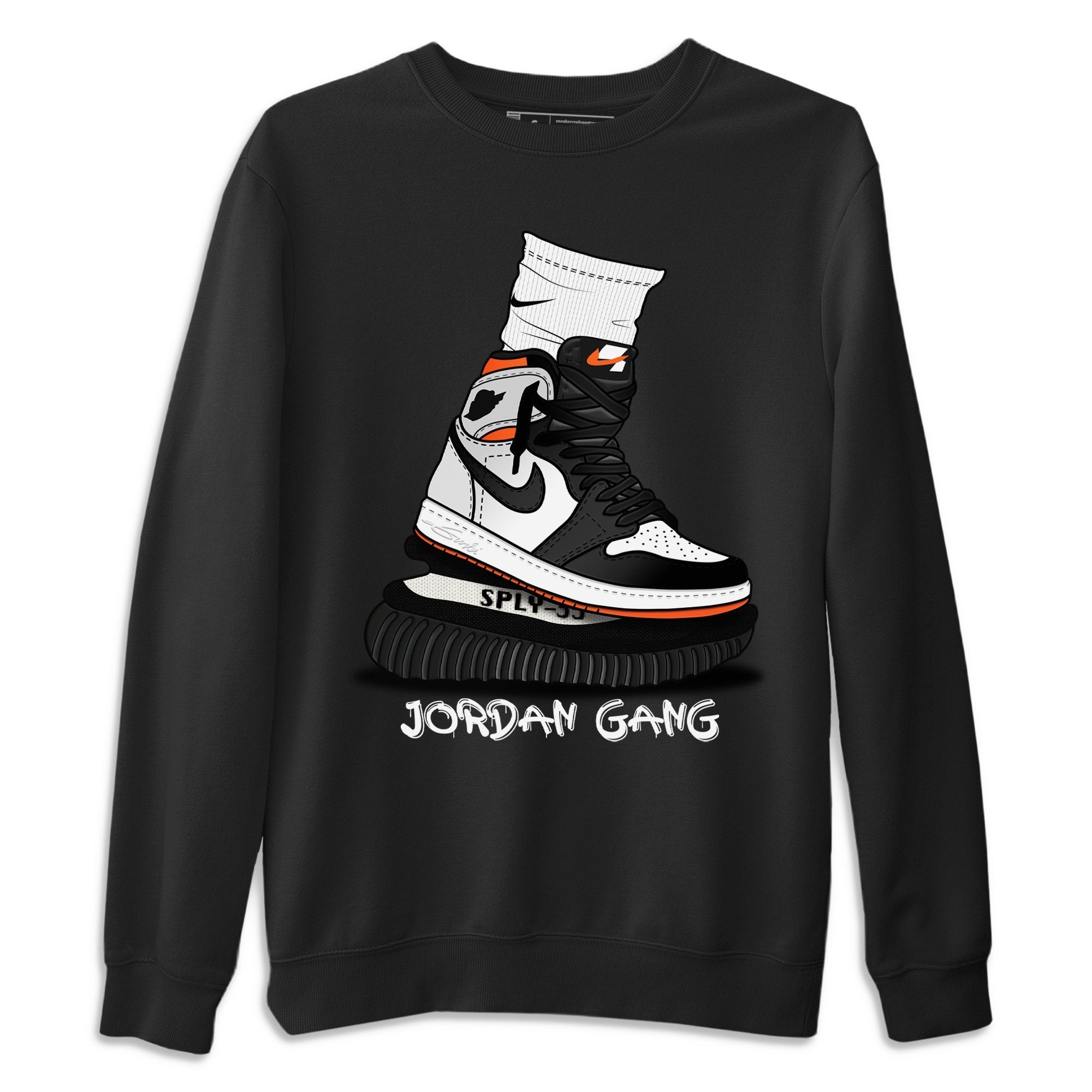 Jordan 1 Electro Orange Sneaker Matching T-Shirt Jordan Gang Sneaker Tees Jordan 1 Electro Orange Sneaker Release Tees Crew Neck Tees