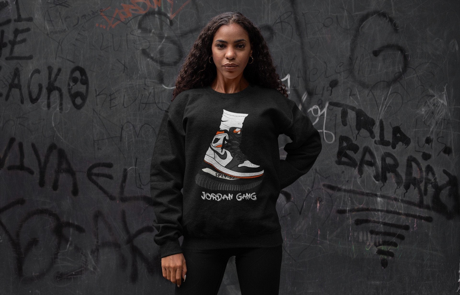 Jordan 1 Electro Orange Sneaker Matching T-Shirt Jordan Gang Sneaker Tees Jordan 1 Electro Orange Sneaker Release Tees Crew Neck Tees