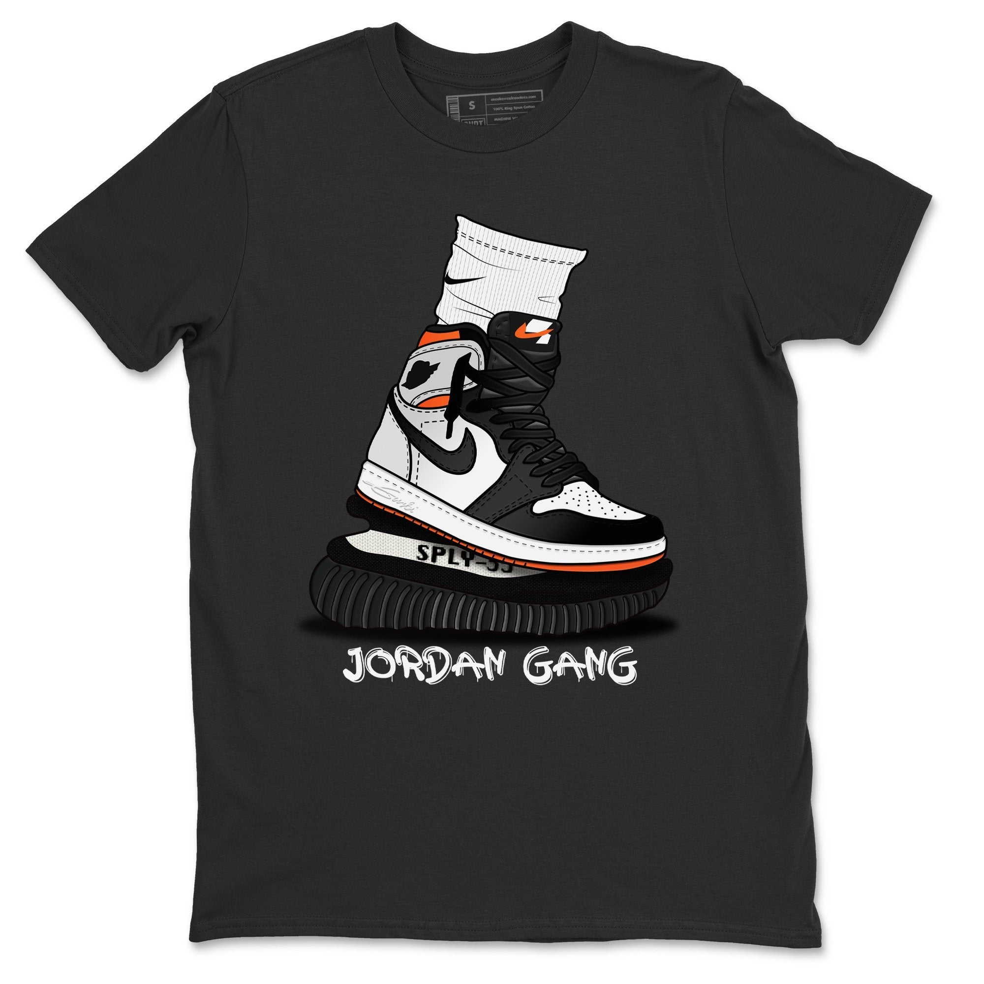 Jordan 1 Electro Orange Sneaker Matching T-Shirt Jordan Gang Sneaker Tees Jordan 1 Electro Orange Sneaker Release Tees Crew Neck Tees