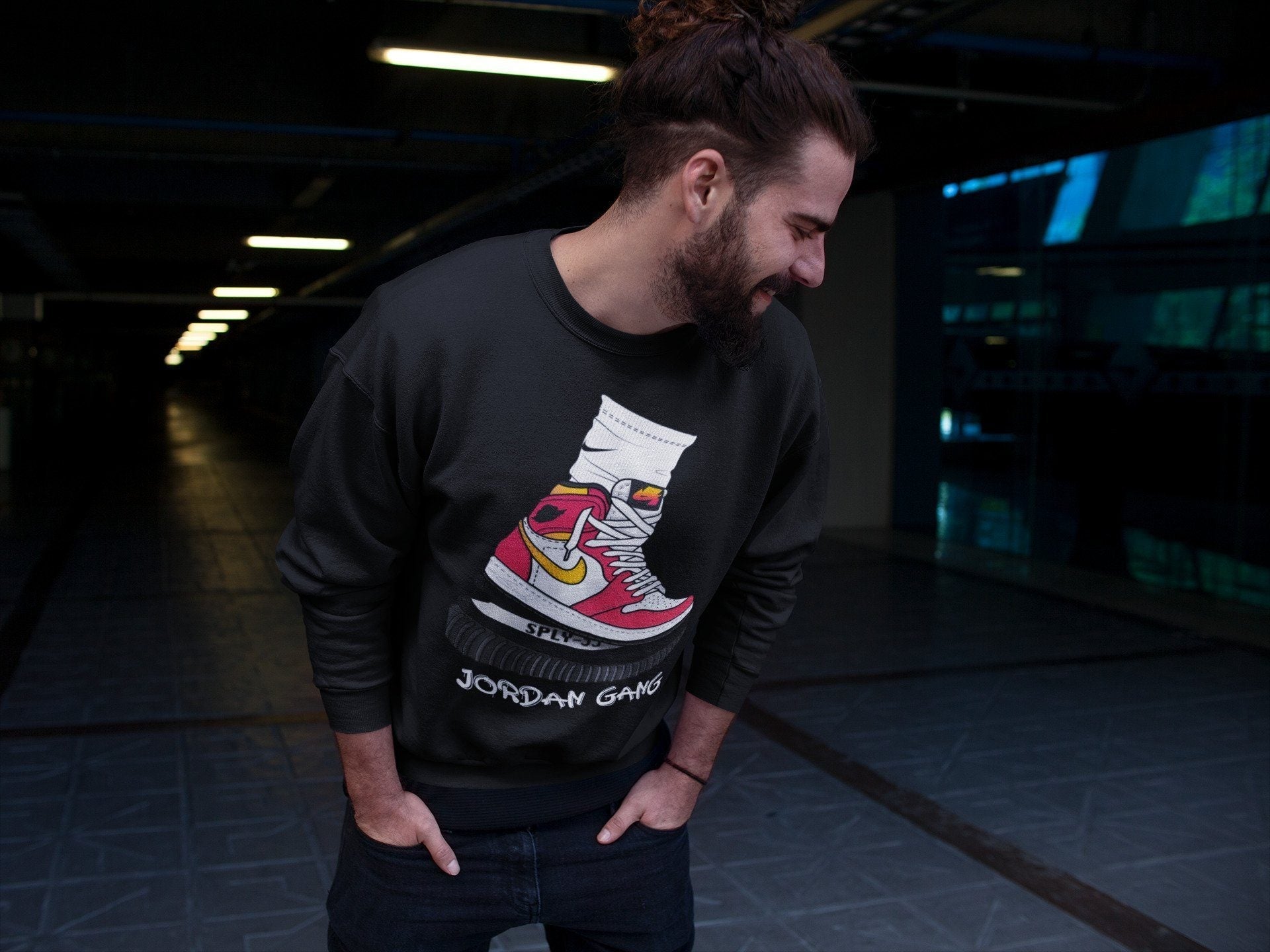 Jordan 1 Light Fusion Red Sneaker Matching T-Shirt Jordan Gang Sneaker Tees Jordan 1 Light Fusion Red Sneaker Release Tees Crew Neck Tees