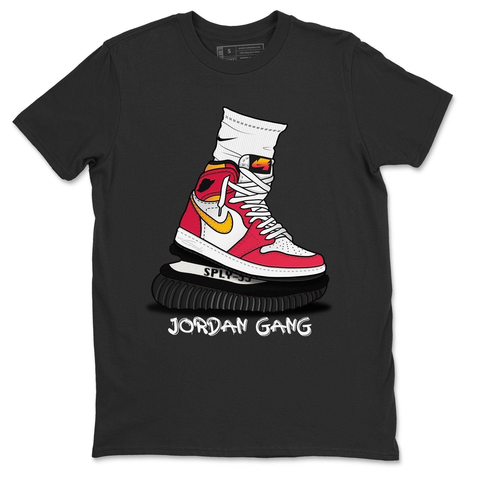 Jordan 1 Light Fusion Red Sneaker Matching T-Shirt Jordan Gang Sneaker Tees Jordan 1 Light Fusion Red Sneaker Release Tees Crew Neck Tees
