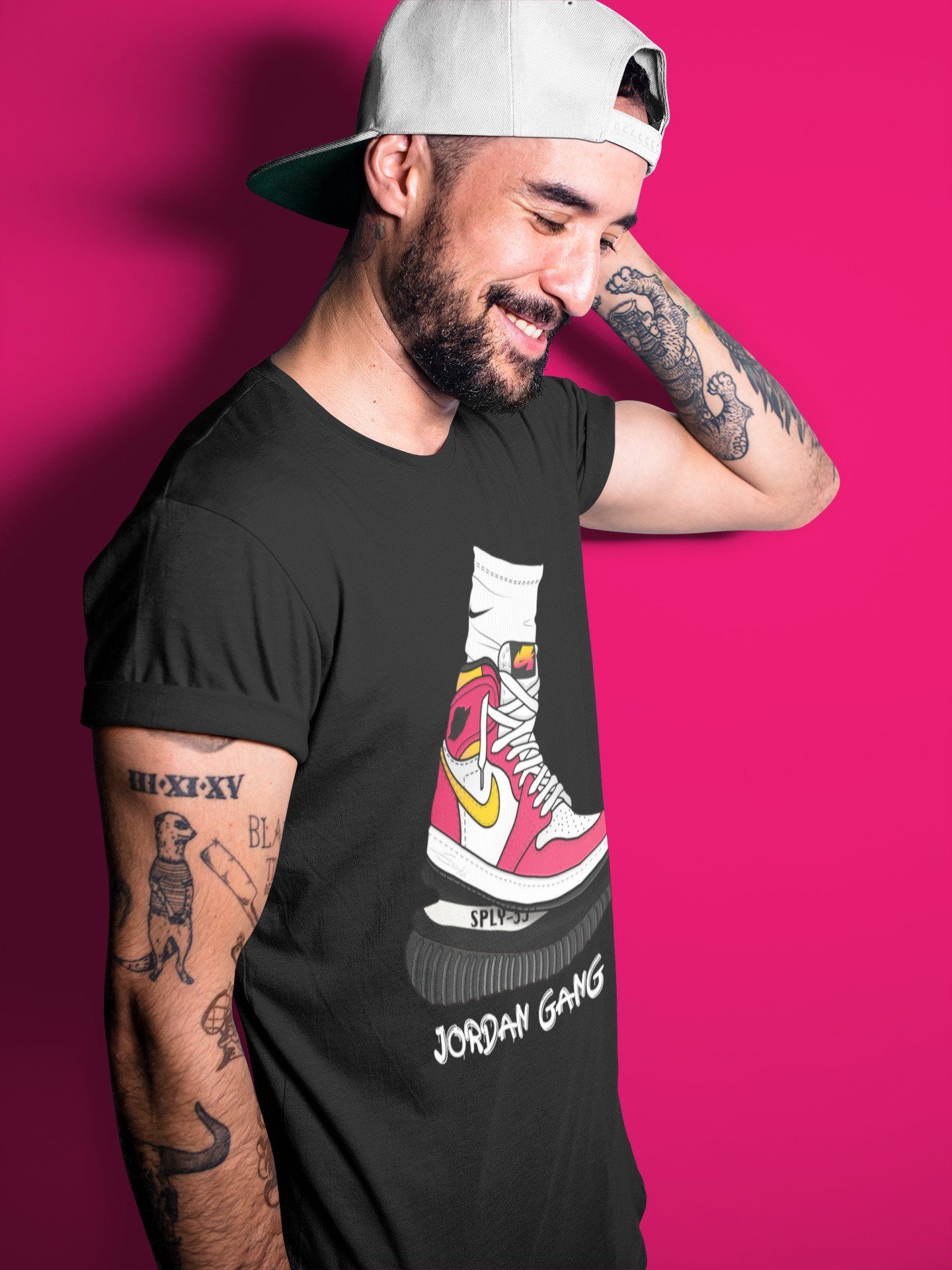 Jordan 1 Light Fusion Red Sneaker Matching T-Shirt Jordan Gang Sneaker Tees Jordan 1 Light Fusion Red Sneaker Release Tees Crew Neck Tees