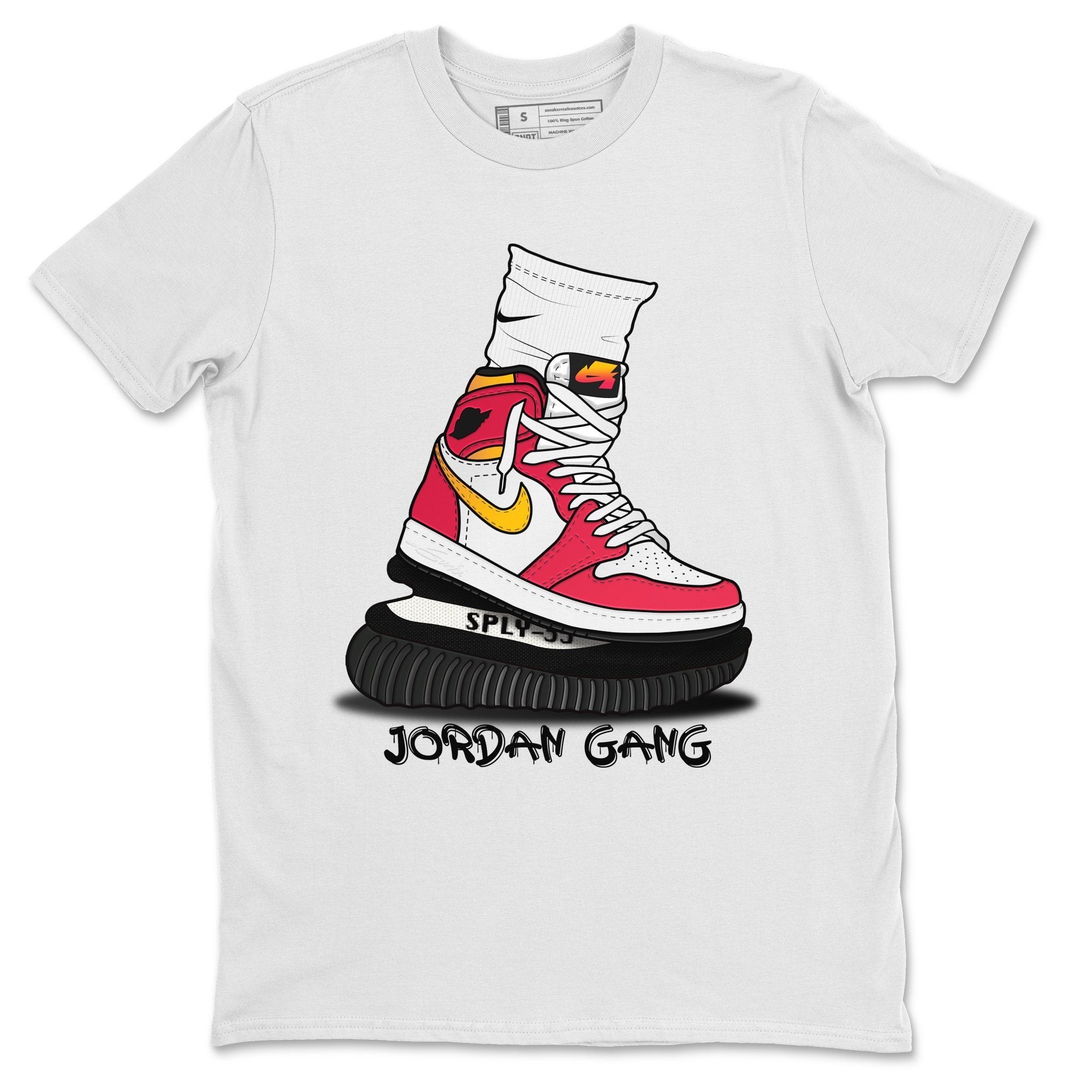 Jordan 1 Light Fusion Red Sneaker Matching T-Shirt Jordan Gang Sneaker Tees Jordan 1 Light Fusion Red Sneaker Release Tees Crew Neck Tees