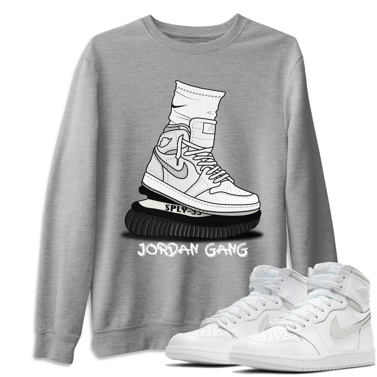 Jordan 1 Neutral Grey Shirt To Match Jordans Jordan Gang Sneaker Tees Jordan 1 Neutral Grey Drip Gear Zone Sneaker Matching Clothing Unisex Shirts