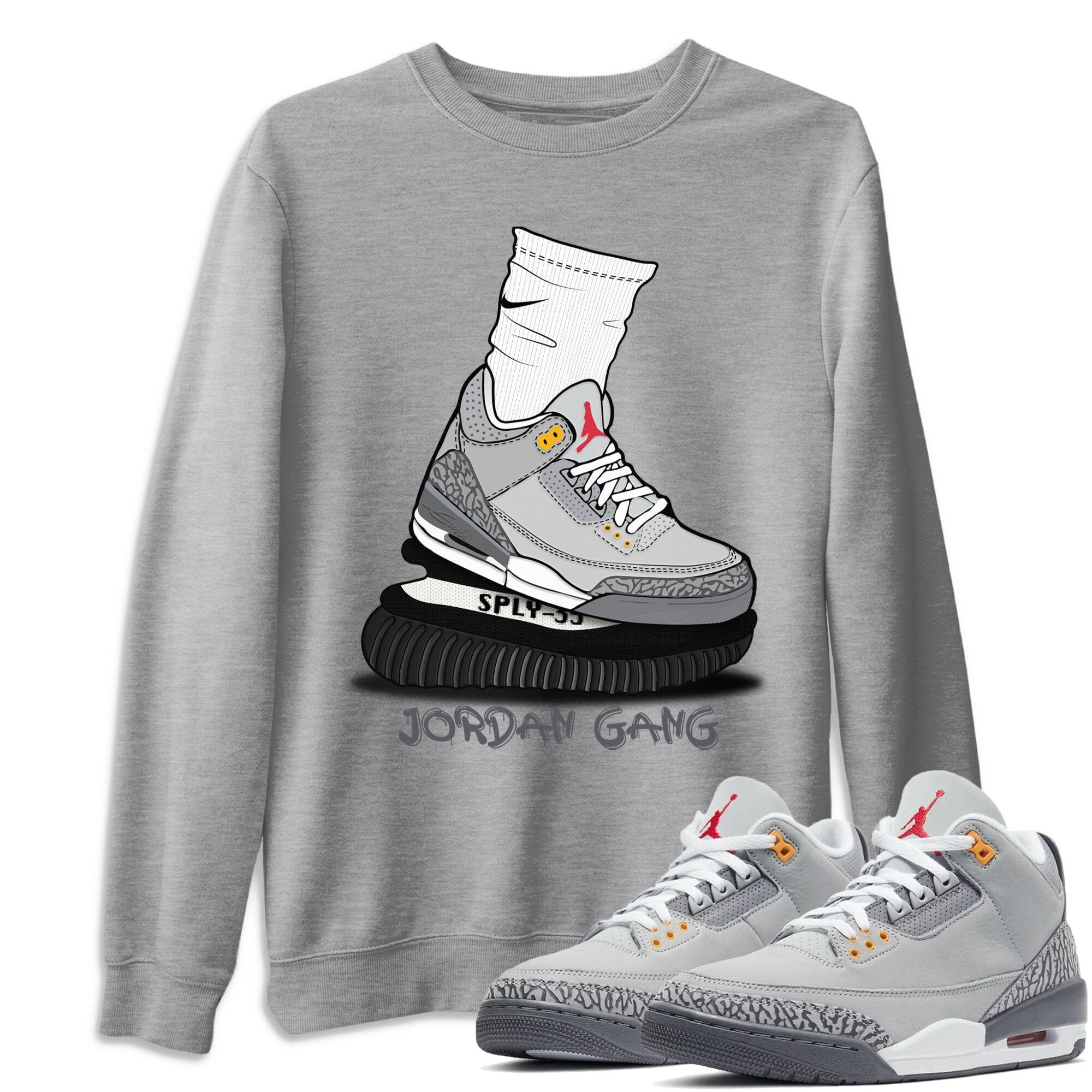Jordan 3 Cool Grey Shirt To Match Jordans Jordan Gang Sneaker Tees Jordan 3 Cool Grey Drip Gear Zone Sneaker Matching Clothing Unisex Shirts