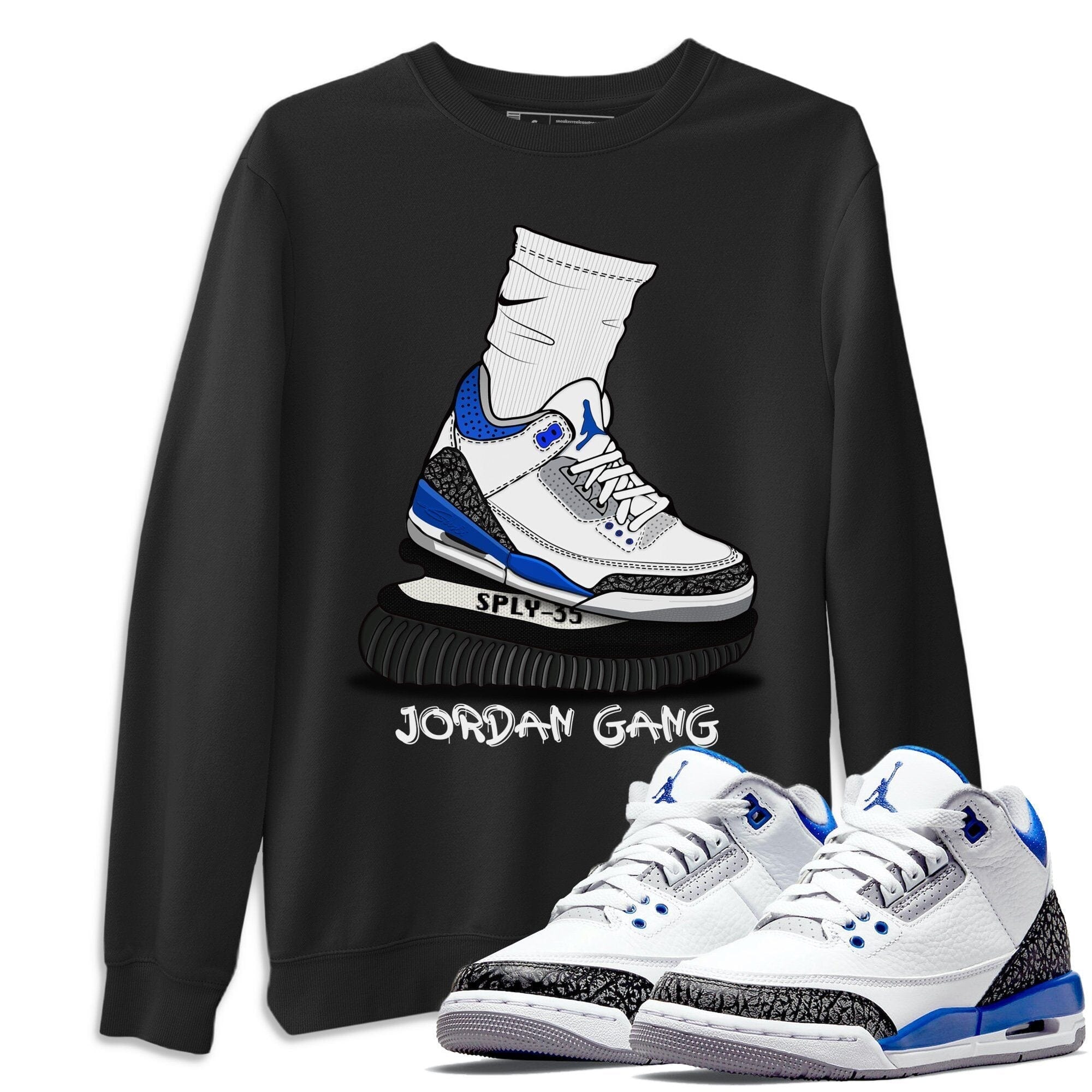 Jordan 3 Racer Blue Shirt To Match Jordans Jordan Gang Sneaker Tees Jordan 3 Racer Blue Drip Gear Zone Sneaker Matching Clothing Unisex Shirts